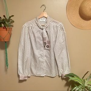 Vintage Folio Secretary Pussy Bow Blouse